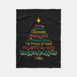 Christian Christmas Jesus Bible Names Xmas Tree Sh Fleece Blanket