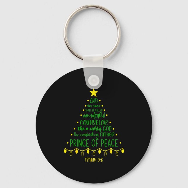 Christian Christmas Jesus Bible Names Xmas Tree Sh Key Ring (Front)