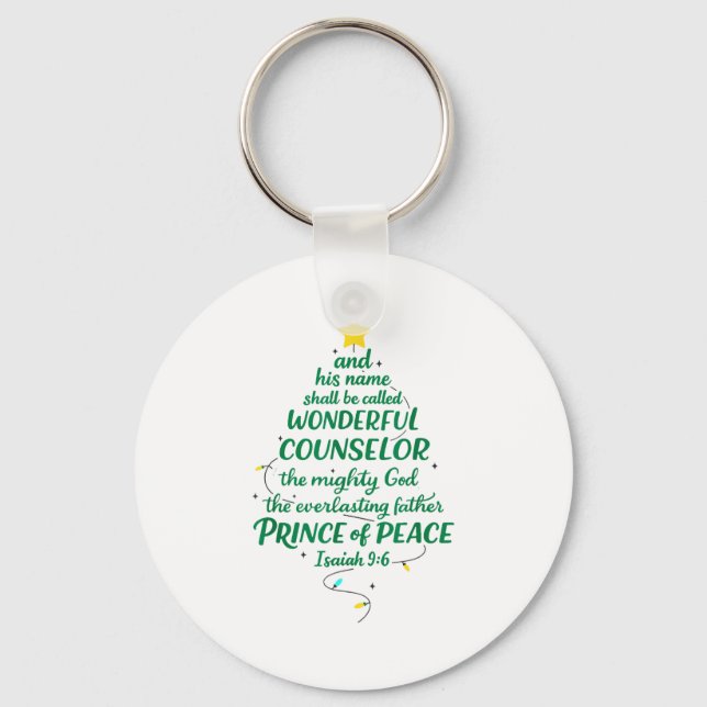 Christian Christmas Jesus Bible Names Xmas Tree Sh Key Ring (Front)