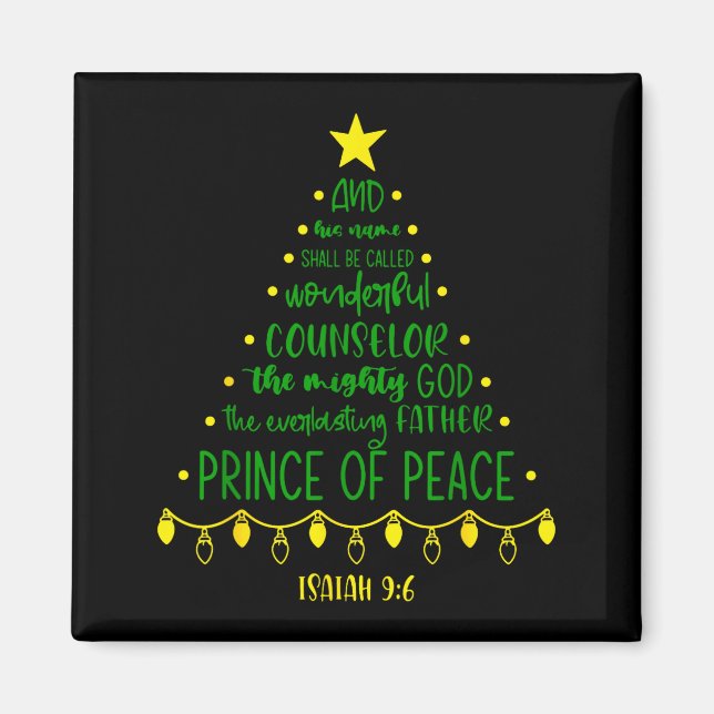 Christian Christmas Jesus Bible Names Xmas Tree Sh Magnet (Front)