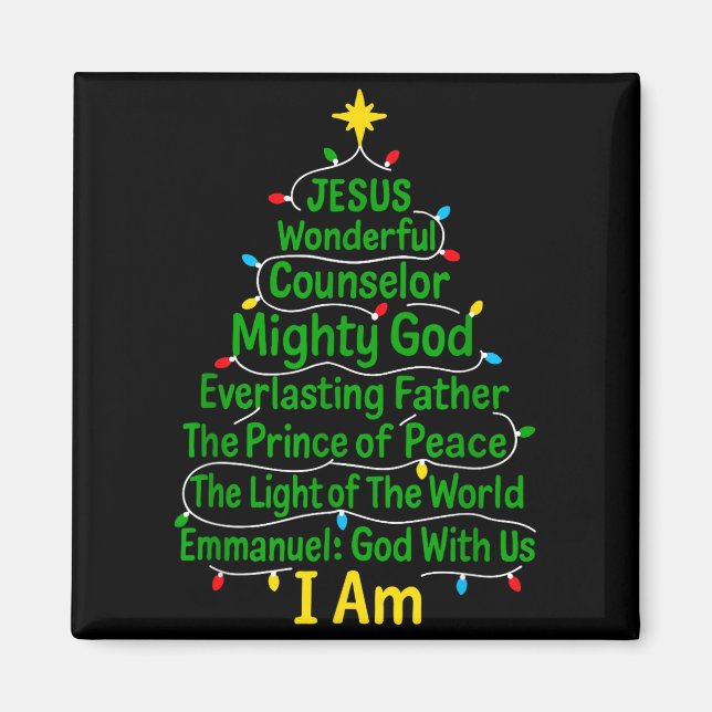 Christian Christmas Jesus Bible Names Xmas Tree Sh Magnet (Front)