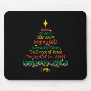 Christian Christmas Jesus Bible Names Xmas Tree Sh Mouse Mat