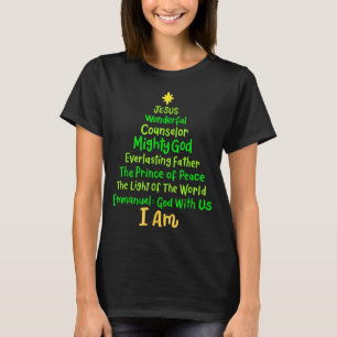 Christian Christmas Jesus Bible Names Xmas Tree Sh T-Shirt