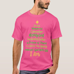 Christian Christmas Jesus Bible Names Xmas Tree Sh T-Shirt
