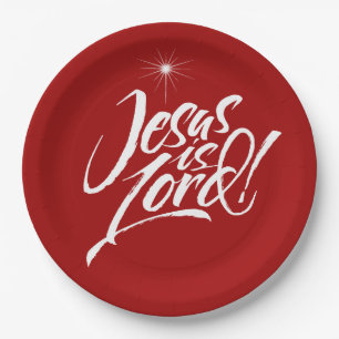Christian Christmas Jesus is Lord Religious Christ Paper Plate