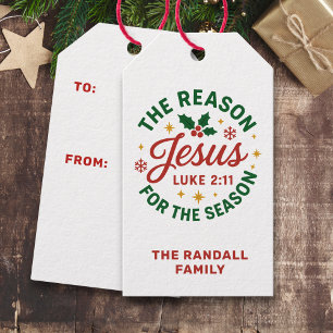 Christian Christmas Jesus is the Reason for Season Gift Tags