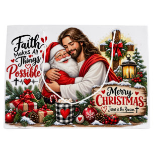 Christian Christmas   Jesus Is The Reason Large Gift Bag
