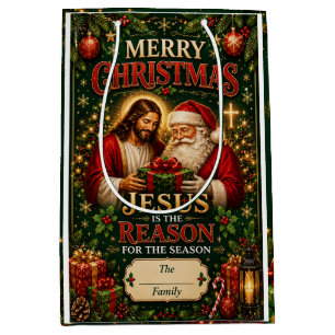 Christian Christmas   Jesus Is The Reason Medium Gift Bag