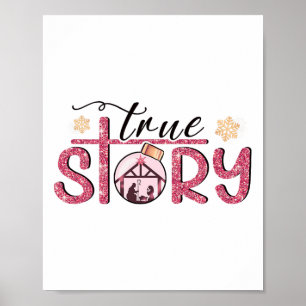 Christian Christmas Jesus Nativity Scene Tees True Poster