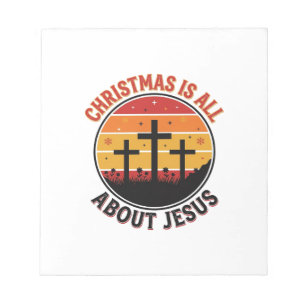 Christian Christmas Jesus Sunset Cross T-Shirt Des Notepad