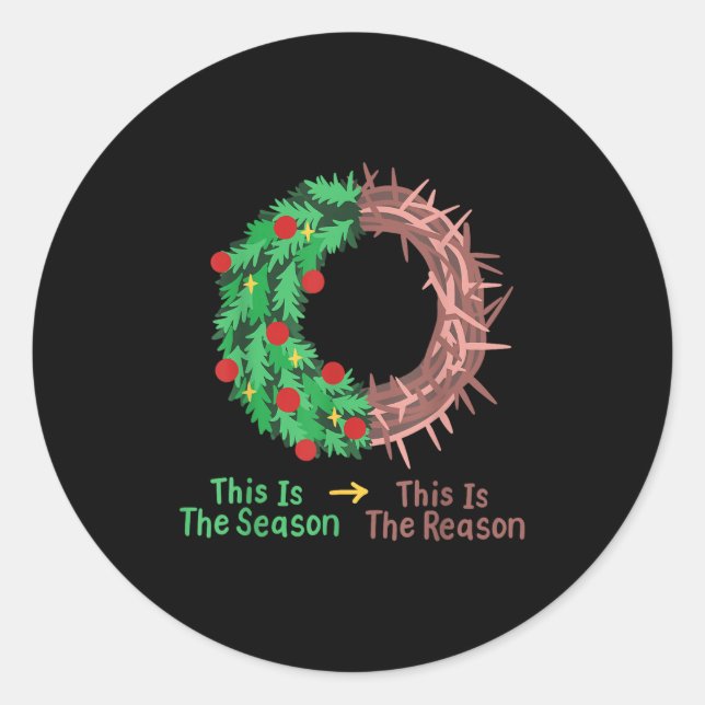 Christian Christmas Jesus This Is The Season The R Classic Round Sticker (Front)