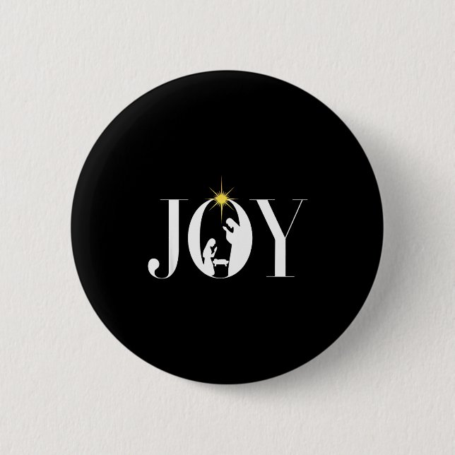 Christian Christmas Joy Jesus Nativity Scene Faith 6 Cm Round Badge (Front)