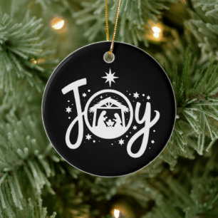 Christian Christmas Joy Jesus Nativity Scene Faith Ceramic Tree Decoration