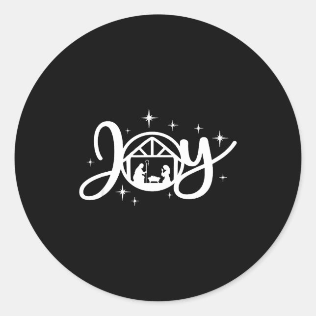 Christian Christmas Joy Jesus Nativity Scene Faith Classic Round Sticker (Front)
