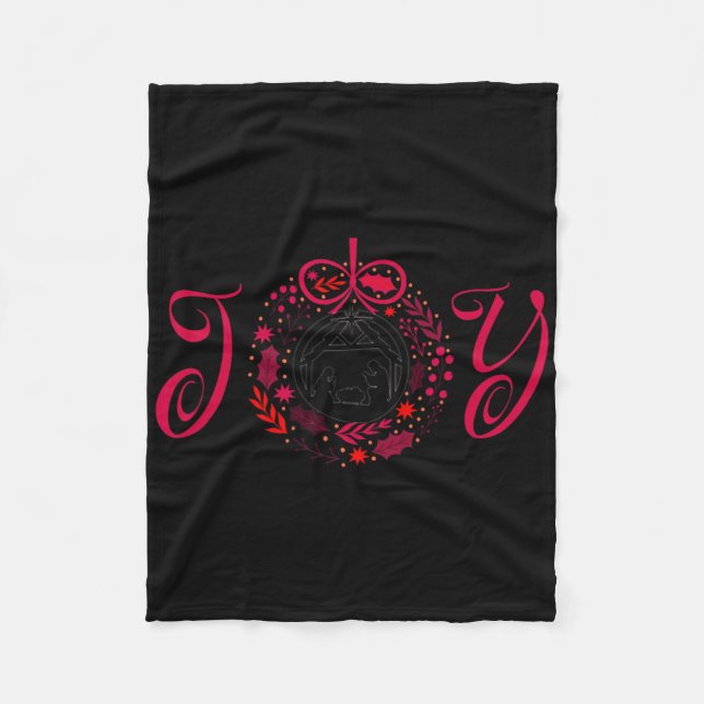 Christian Christmas Joy Jesus Nativity Scene Faith Fleece Blanket (Front)