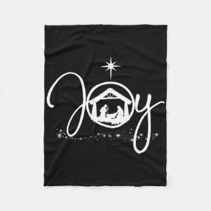 Christian Christmas Joy Jesus Nativity Scene Faith Fleece Blanket