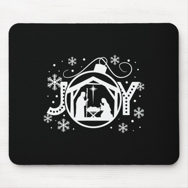 Christian Christmas Joy Jesus Nativity Scene Faith Mouse Mat (Front)