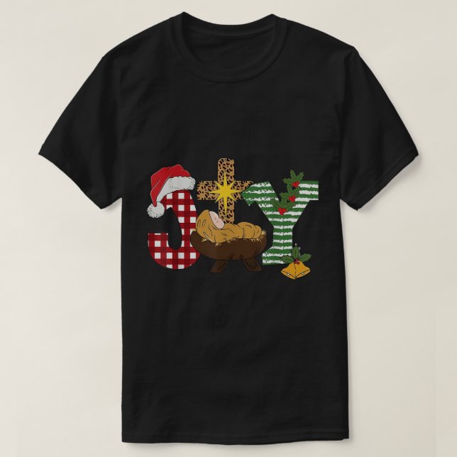 Christian Christmas Joy Jesus Nativity Scene Faith T-Shirt (Design Front)