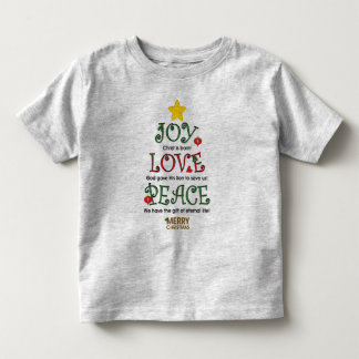 Christian Christmas Joy Love and Peace Toddler T-Shirt