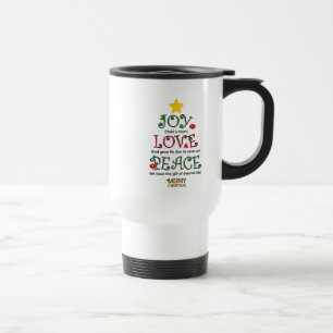 Christian Christmas Joy Love and Peace Travel Mug