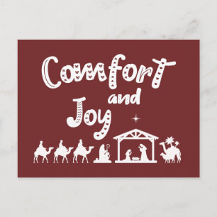 Christian Christmas Joy Nativity Scene Postcard