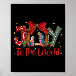 Christian Christmas Joy To The World Coquette Jesu Poster