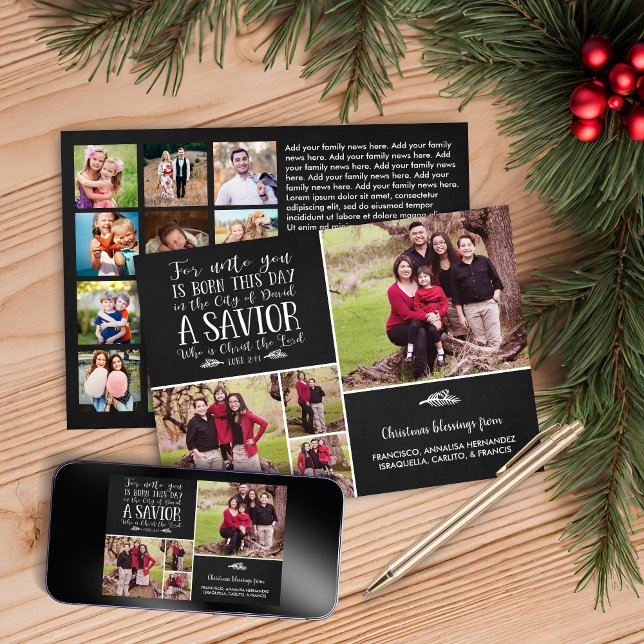 Christian Christmas Luke 2 Multiple Photo Holiday (Christian Christmas Luke 2 Multiple Photo Holiday Card with Digital Download)
