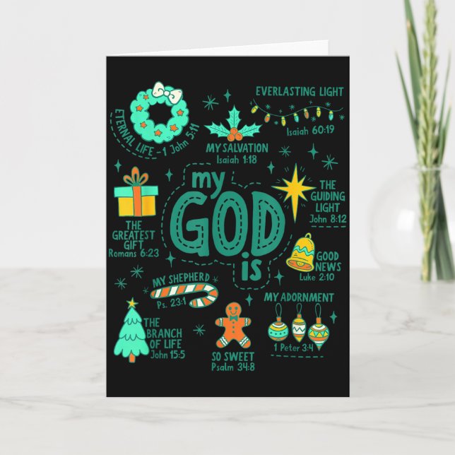 Christian Christmas My God Is Jesus Is The Reason  Card (Front)