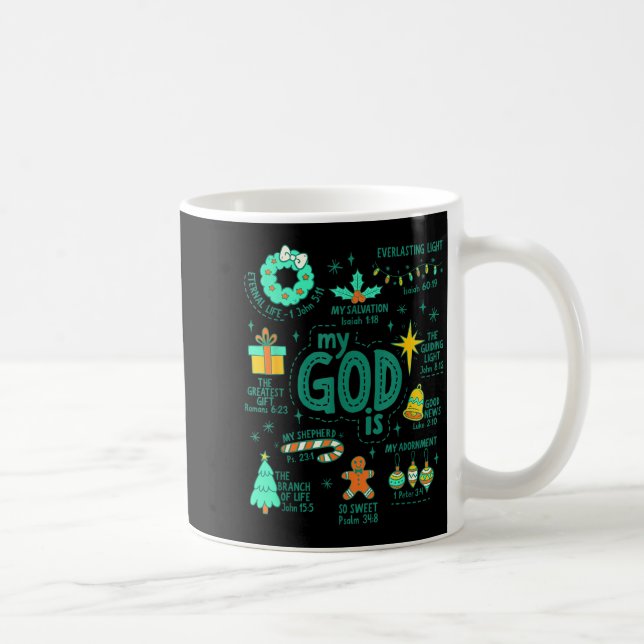 Christian Christmas My God Is Jesus Is The Reason  Coffee Mug (Right)