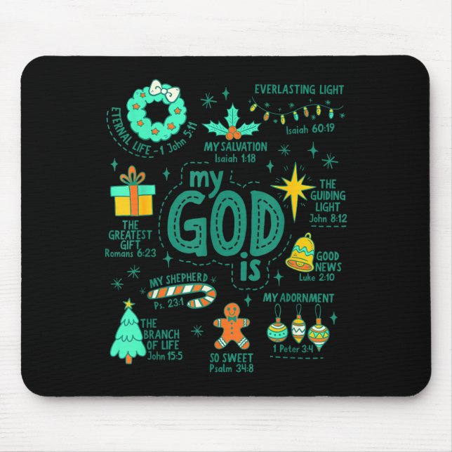 Christian Christmas My God Is Jesus Is The Reason  Mouse Mat (Front)
