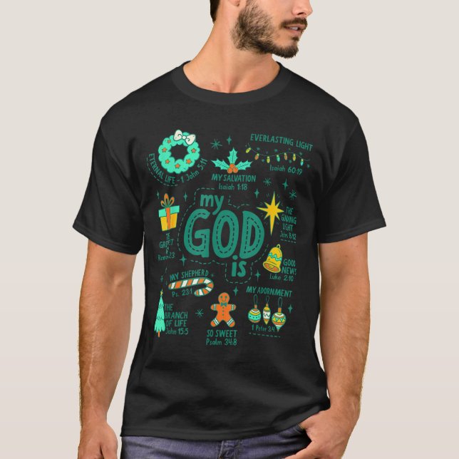 Christian Christmas My God Is Jesus Is The Reason  T-Shirt (Front)