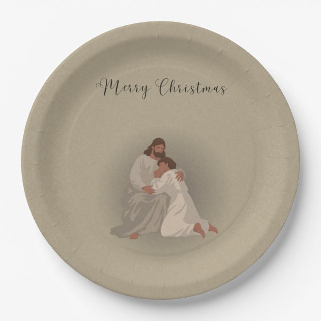 Christian Christmas Napkins Paper Plate (Front)