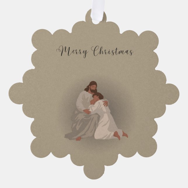 Christian Christmas Napkins Tree Decoration Card (Front)