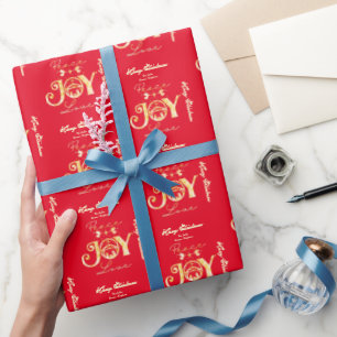 Christian Christmas Nativity Gold R Peace Joy Love Wrapping Paper