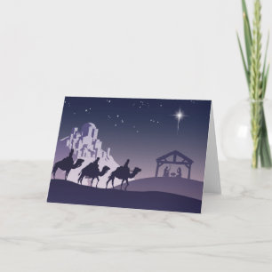 Christian Christmas Nativity Scene Holiday Card