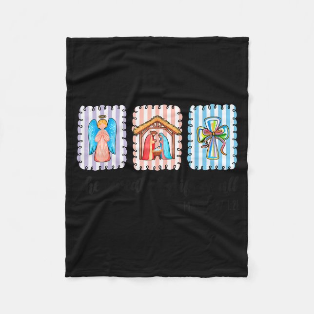 Christian Christmas Nativity Scene Jesus Faith Bel Fleece Blanket (Front)