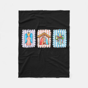 Christian Christmas Nativity Scene Jesus Faith Bel Fleece Blanket