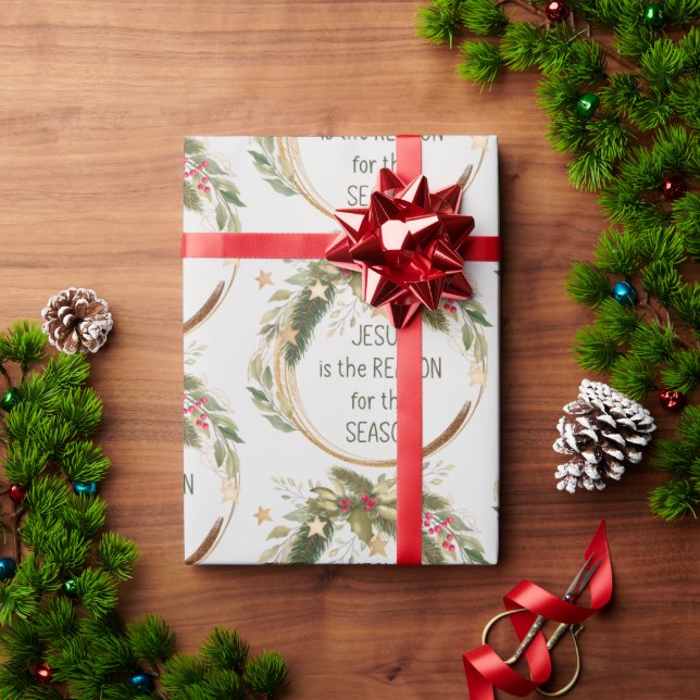 Christian Christmas Quote Jesus Reason Season Wrapping Paper (Holiday Gift)