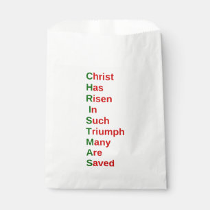 christian christmas religious jesus acrostic  favour bags