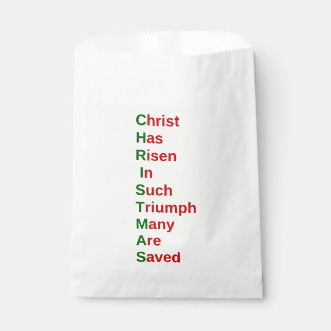 christian christmas religious jesus acrostic  favour bags (Front)