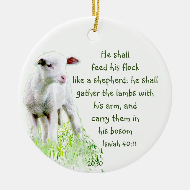 Christian Christmas Scripture Inspirational Verse Ceramic Tree Decoration (Front)