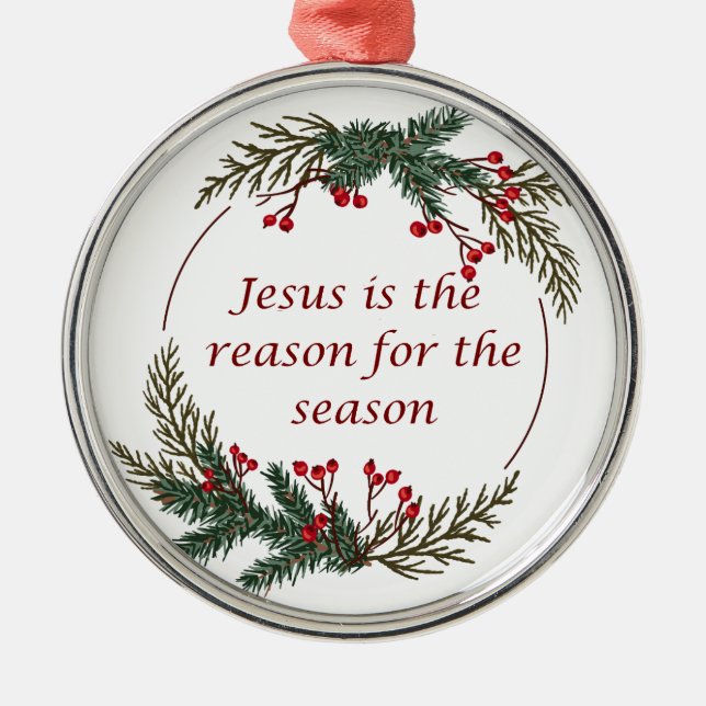 Christian Christmas Scripture  Metal Tree Decoration (Front)