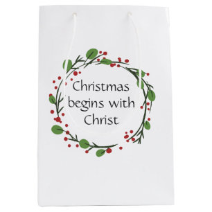 Christian Christmas Scripture  Scripture Medium Gift Bag