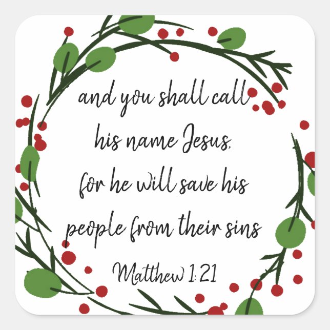 Christian Christmas Scripture Sticker Scripture (Front)