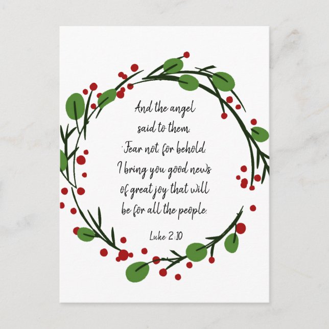 Christian Christmas Scripture Sticker Scripture Holiday Postcard (Front)