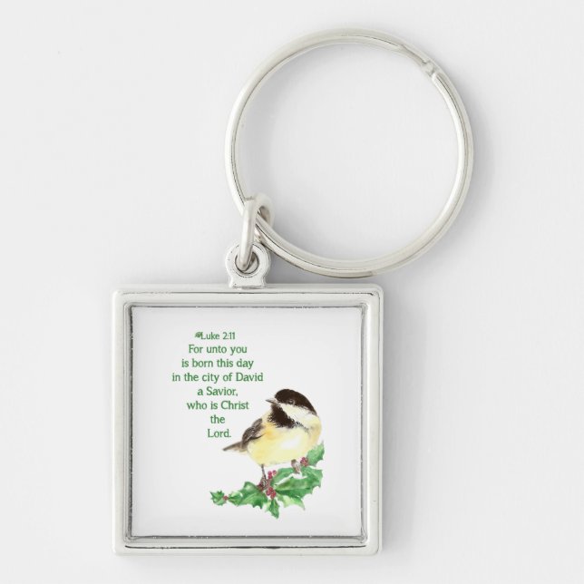 Christian Christmas Scripture Sticker Scripture Key Ring (Front)