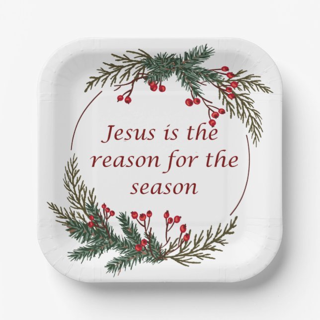 Christian Christmas Scripture Sticker Scripture Paper Plate (Front)