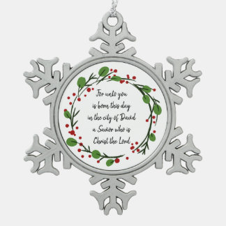 Christian Christmas Scripture Sticker Scripture Snowflake Pewter Christmas Ornament