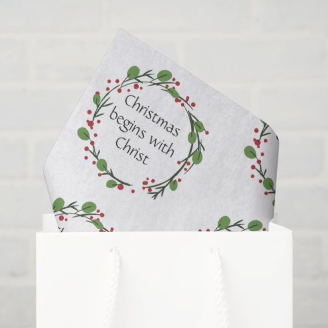 Christian Christmas Scripture Sticker Scripture Tissue Paper (Gift Bag)