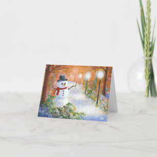 Christian Christmas Snowman Art Creationarts Holiday Card